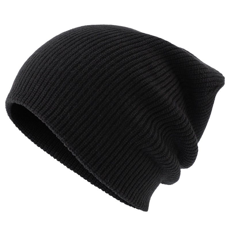 Connectyle Classic Men 's Warm Winter Hats Thick Knit Cuff Beanie Cap Daily Beanie Hat Black , 55 60cm - Image 3