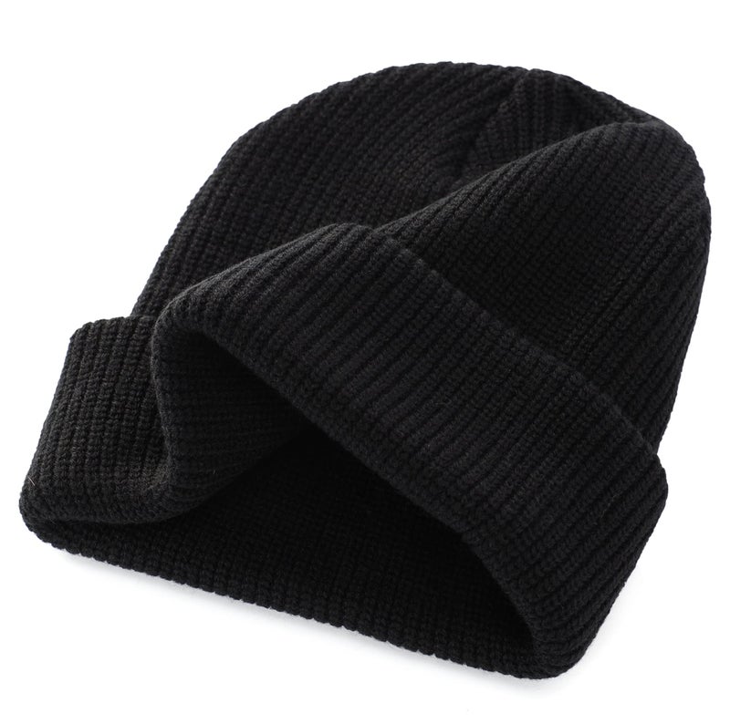 Connectyle Classic Men 's Warm Winter Hats Thick Knit Cuff Beanie Cap Daily Beanie Hat Black , 55 60cm - Image 4
