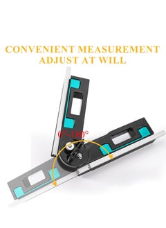 Generic Mitre Measuring Cutting Tool 2 in 1 Accurate Mitre Gauges for Saws Accurate 30 to 180° Aluminum Alloy Mitre Gauges Goniometer Mitre Angle Ruler Finder Too for Home Improvement Carpentry Work  - Image 2