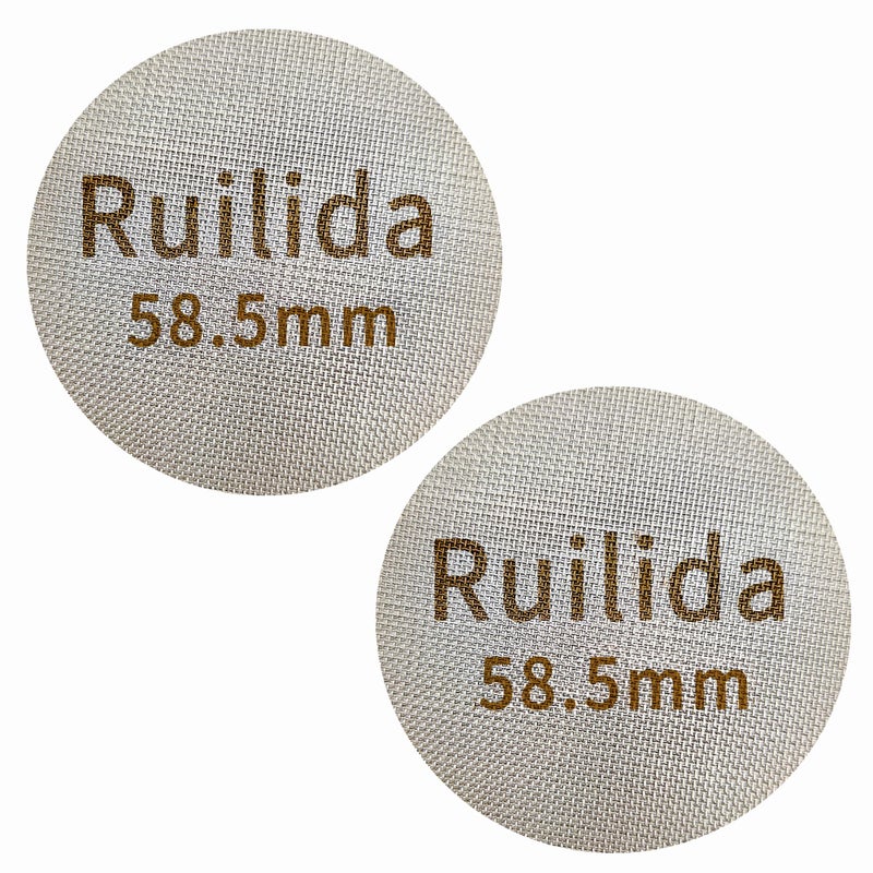 Ruilida 2 Packs Espresso Puck Screen 585mm Reusable 17mm Thickness 150m 316 Stainless Steel Professional Barista Coffee Filter Mesh Plate for Espresso Portafilter Filter Basket 58mm585mm