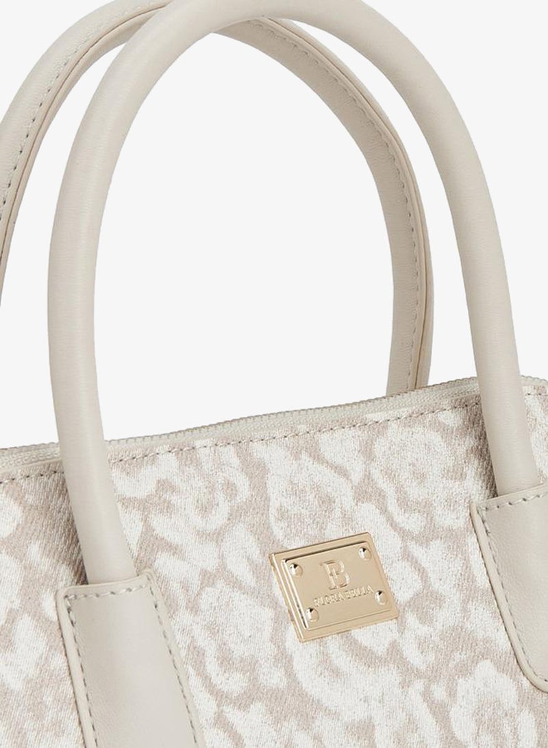 Flora Bella By Shoexpress Flora Bella Floral Print Handbag With Double Handles And Detachable Shoulder Strap - Image 4