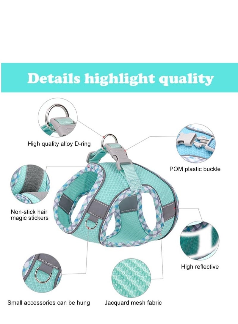 طقم سرج للقطط والكلاب - سرج ومقود مانع للشد، سرج سهل المشي، مناسب للجري والتدريب، قابل للتعديل، 5 مقاسات، 4 ألوان، سرج مريح للكلاب والقطط، سرج عاكس للضوء، سرج مبطن ناعم للحيوانات الأليفة للأنشطة الخارجية - Image 2