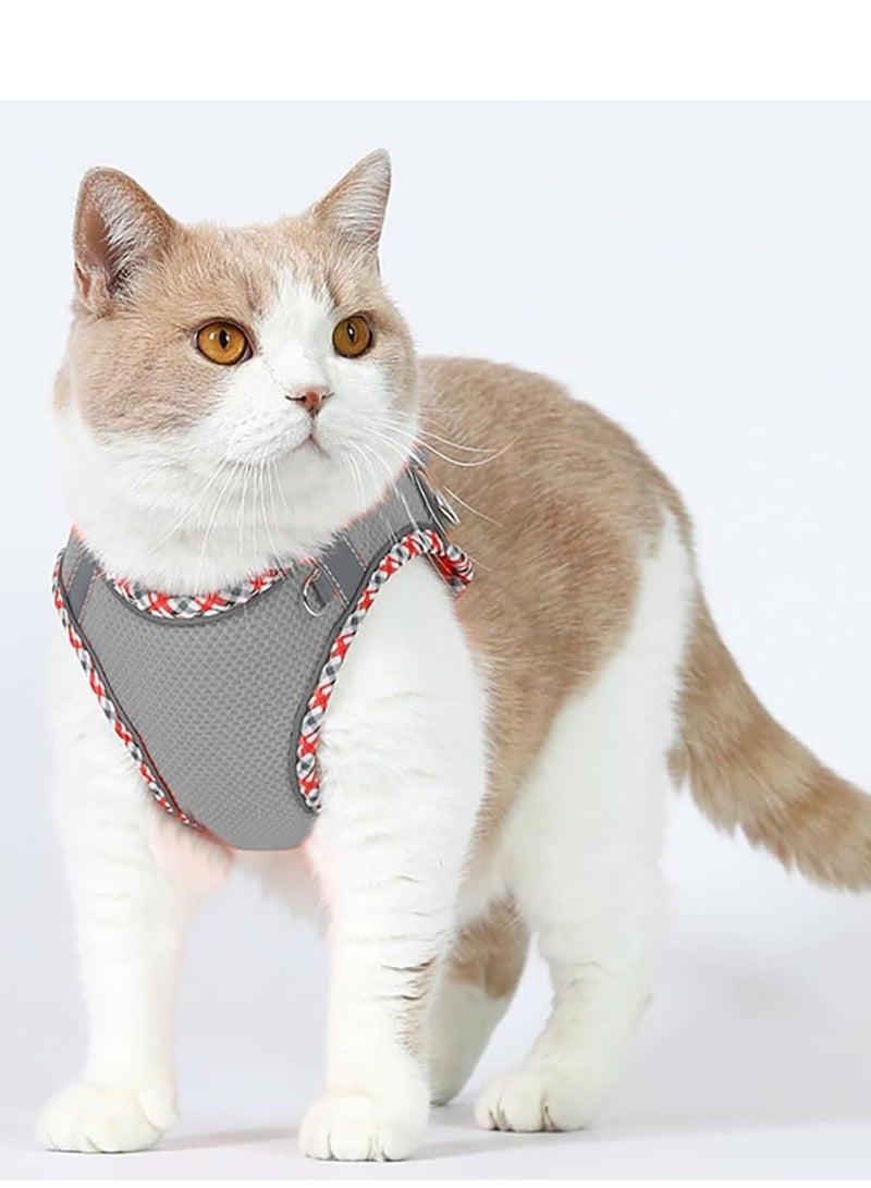 طقم سرج للقطط والكلاب - سرج ومقود مانع للشد، سرج سهل المشي، مناسب للجري والتدريب، قابل للتعديل، 5 مقاسات، 4 ألوان، سرج مريح للكلاب والقطط، سرج عاكس للضوء، سرج مبطن ناعم للحيوانات الأليفة للأنشطة الخارجية - Image 3