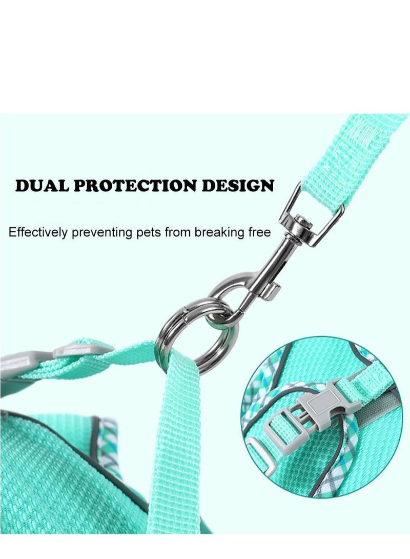 طقم سرج للقطط والكلاب - سرج ومقود مانع للشد، سرج سهل المشي، مناسب للجري والتدريب، قابل للتعديل، 5 مقاسات، 4 ألوان، سرج مريح للكلاب والقطط، سرج عاكس للضوء، سرج مبطن ناعم للحيوانات الأليفة للأنشطة الخارجية - Image 4