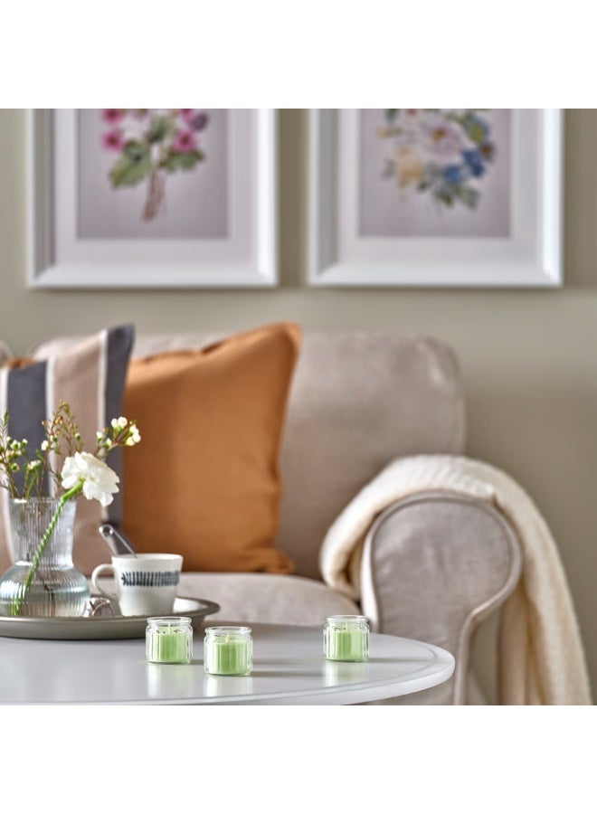 Ikea Green Mini Scented Candles in Glass Jars, Apple, Apple Blossom and Jasmine Scent, 12 Hours - Image 4