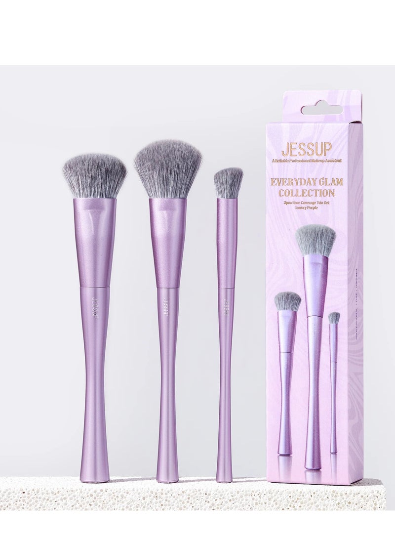Jessup JESSUP 3pcs Luxury Purple Face Coverage Trio Set