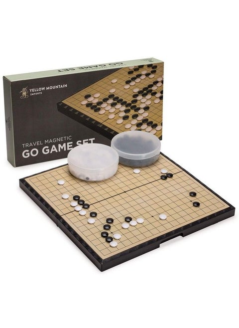 Large Magnetic 19X19 Go Game Set Board (14.6Inch) With Single Convex Stones Folding Portable And Travel Ready Set