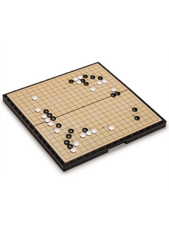 Yellow Mountain Imports - Large Magnetic 19X19 Go Game Set Board (14.6Inch) With Single Convex Stones Folding Portable And Travel Ready Set - Image 1