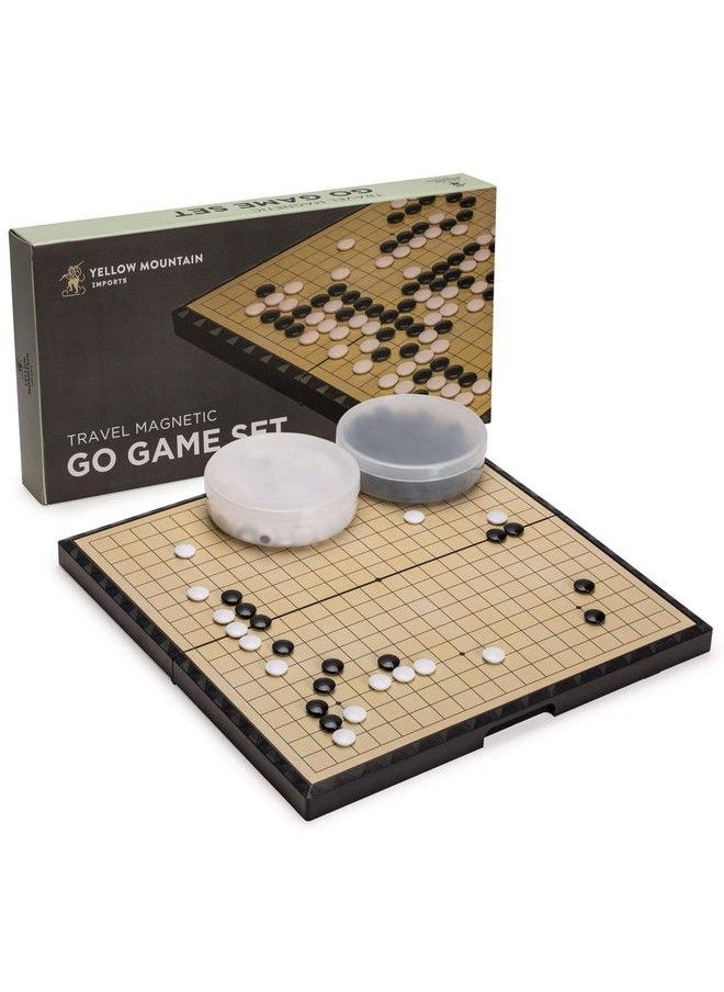 Yellow Mountain Imports - Large Magnetic 19X19 Go Game Set Board (14.6Inch) With Single Convex Stones Folding Portable And Travel Ready Set - Image 1