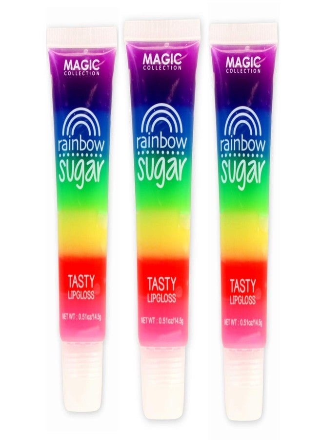 Magic 3 Pcs Rainbow Color Sugar Lipgloss - Image 1