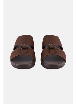 Algspar Men 2 Strap Slip On Arabic Sandals, Dark Brown  - Image 4