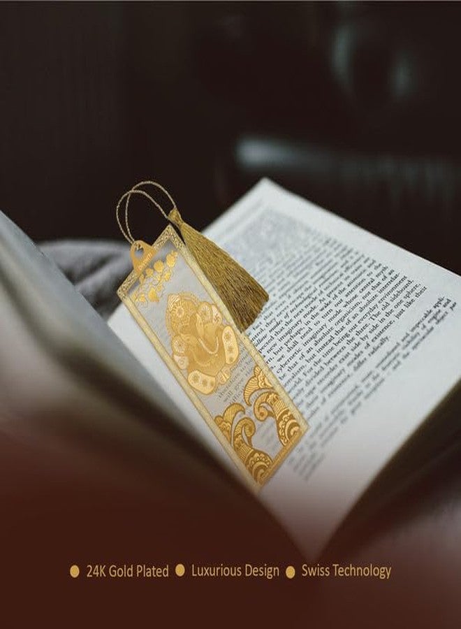 Diviniti 24K Gold Plated Ganesha Bookmark with Tassel String | Premium Religious Book Marker | Hindu Spiritual Gift for Bhagavad Gita, Prayer & Devotional Reading | Luxury Return Gift | Size 10 x 4 cm - Image 3