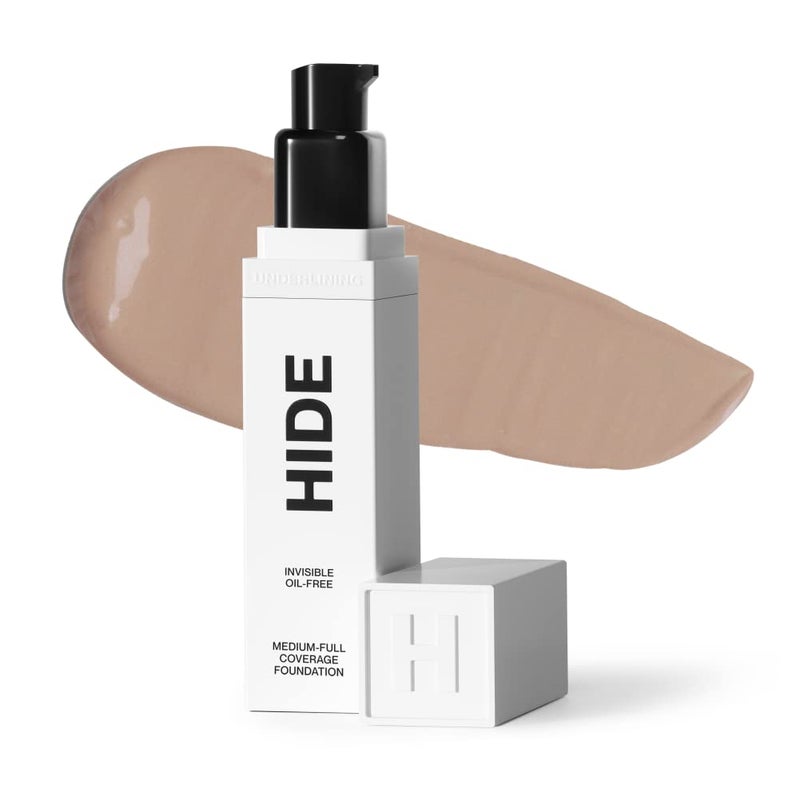 HIDE PREMIUM Liquid Foundation MultiUse Waterproof Foundation MediumFull Coverage Foundation Shades for All Skin Types See Shade Finder Light Beige 1 fl oz
