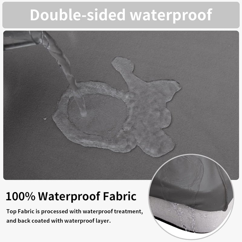 إيزي-جوينج أغطية وسائد فناء مقاومة للماء وسهلة الاستخدام 24×24×4 بوصة عبوة من قطعتين بديل غير قابل للانزلاق لأغطية وسائد المقاعد الخارجية بسحاب. برتقالي - Image 3