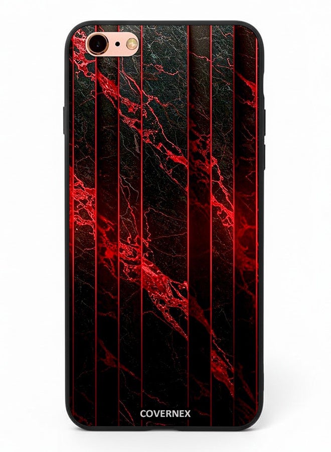 Covernex Apple iPhone 6 Plus Protective Case Cover Printed Featuring Crimson and Veined Marble Texture - Image 2