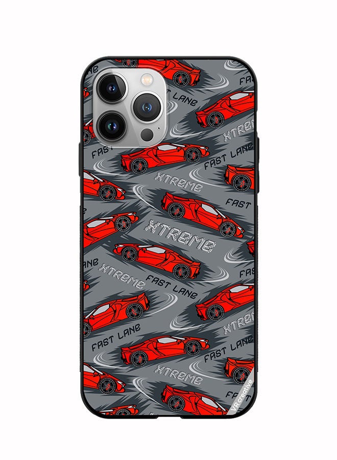 VR CREATIVE Protective Case Cover For Apple iPhone 12 Pro Max Abstract Seamless Pattern With Sport Cars Design Multicolour - Image 1