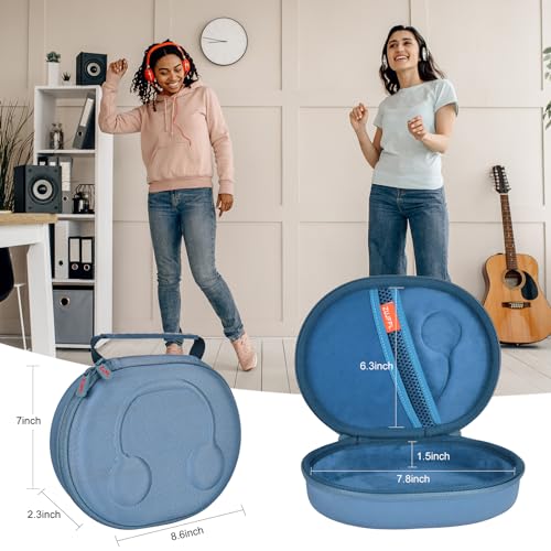 ZUJFPL EVA Hard Case for JBL Live 770NC/670NC/660NC/650BT/460NC/400BT/500BT and JBL Tune 770NC/710BT/720BT/700BT/750BT/520BT/510BT/760NC/660NC/500/E45BT Wireless Headphone (Blue) - Image 4
