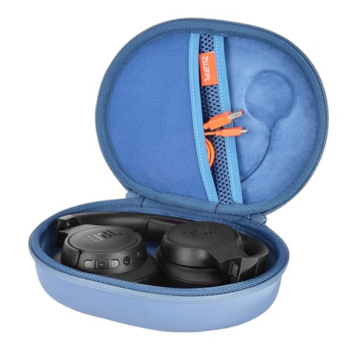 ZUJFPL EVA Hard Case for JBL Live 770NC/670NC/660NC/650BT/460NC/400BT/500BT and JBL Tune 770NC/710BT/720BT/700BT/750BT/520BT/510BT/760NC/660NC/500/E45BT Wireless Headphone (Blue) - Image 1