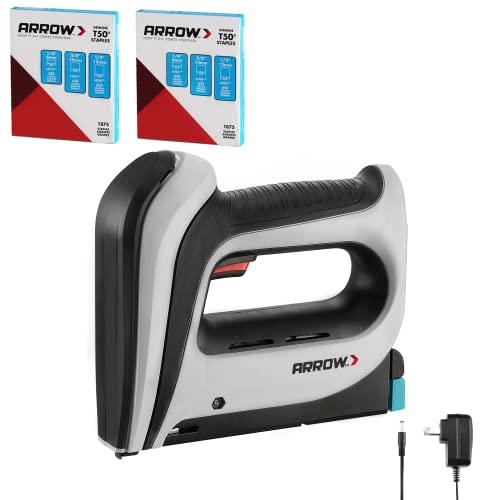 Arrow Fastener Arrow Cordless Staple Gun Kit, Electric Stapler with 3750 Pieces T50 1/4", 3/8", 1/2" Staples, for Upholstery Professional and DIY Projects, T50DCD - Image 1