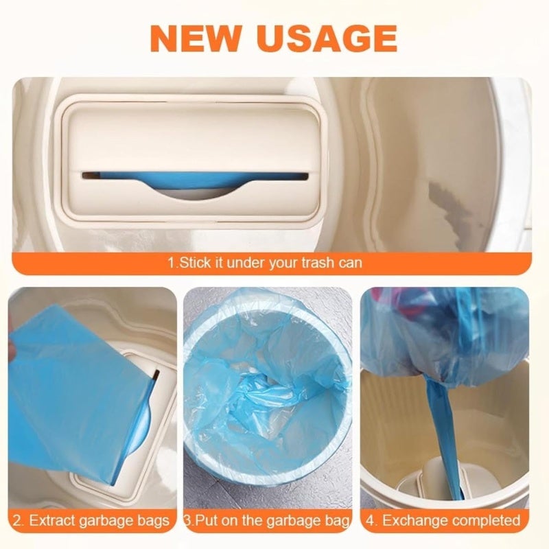 Wall Mounted Trash Bag Dispenser 15x7.5x6.5cm Grey PP Material - Compact Space-Saving Design Versatile Multi-Purpose Organizer for Kitchen Bathroom Office - Image 5