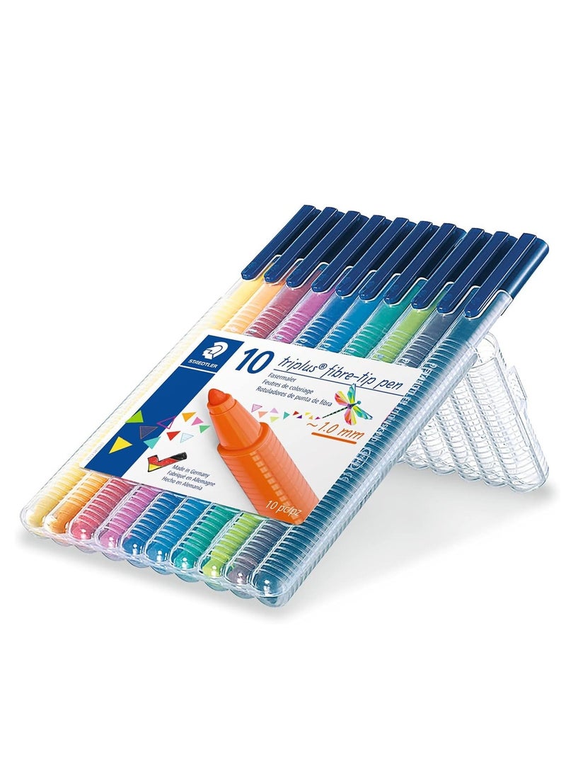 STAEDTLER - 10-Piece Triplus Fibre-Tip Colouring Pens 1.0mm Tip Multicolour - Image 1