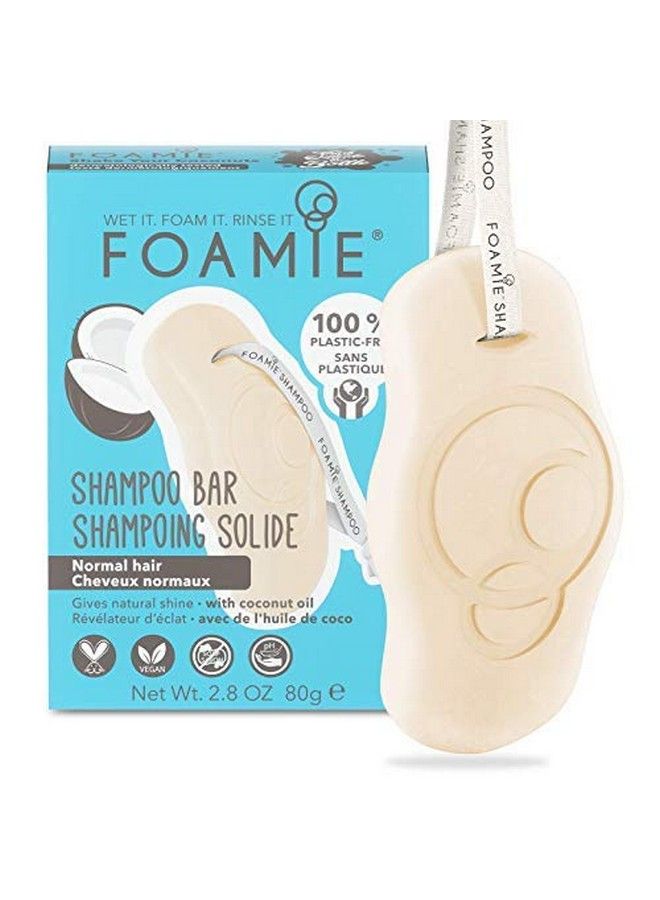 FOAMIE Natural Shampoo Bar Cruelty Paraben And Sulfate Free Strengthens Massages And Cleans Your Scalp Plastic Free Packaging Saves 2 Bottles Per Bar (Coconut) - Image 1