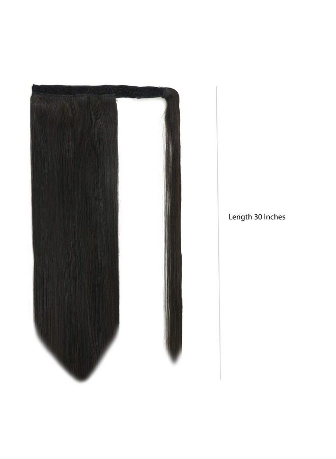 Paradise Straight Wrap Around Ponytail Hair Extensions For Women And Girls (Black) - Image 3