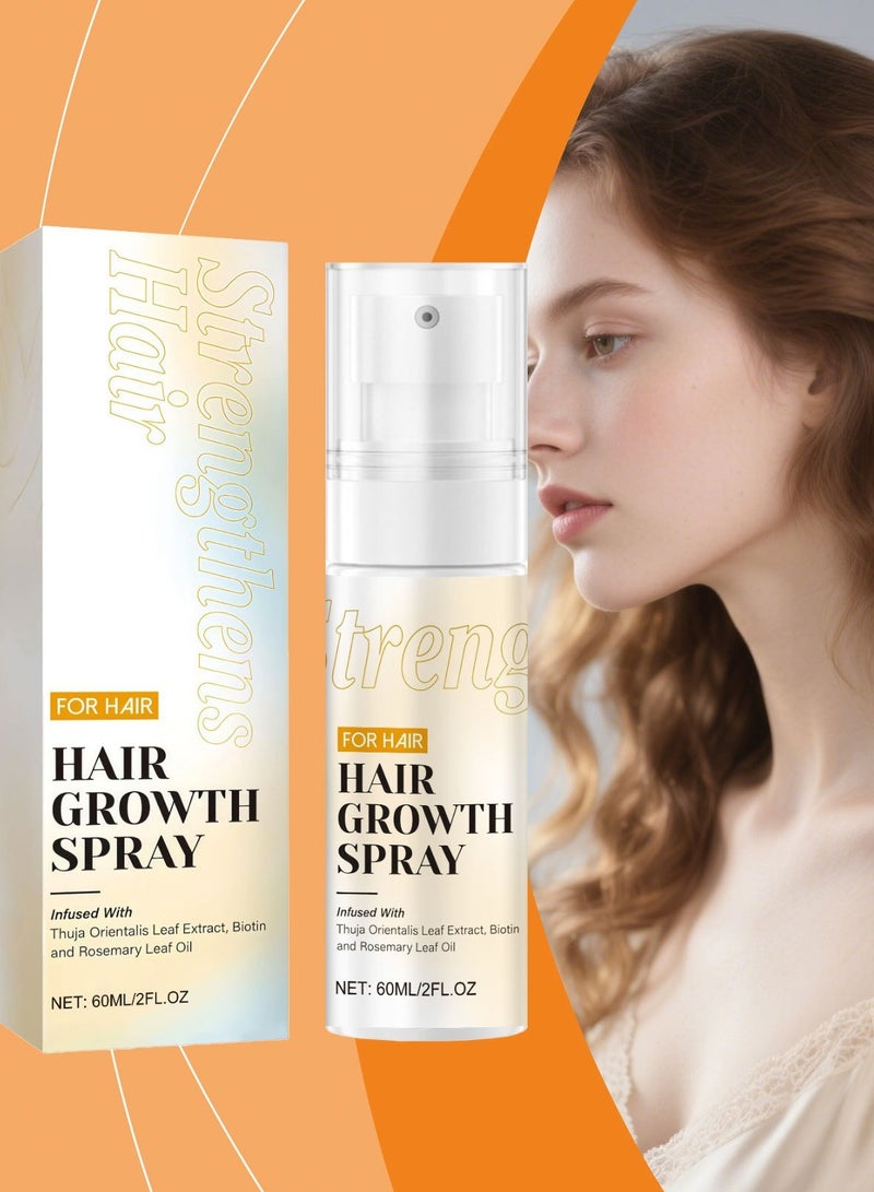 Hair Growth Spray with Rosemary Oil and Biotin Non-Greasy Helps Prevent Hair Loss for Scalp 60ml - Image 1