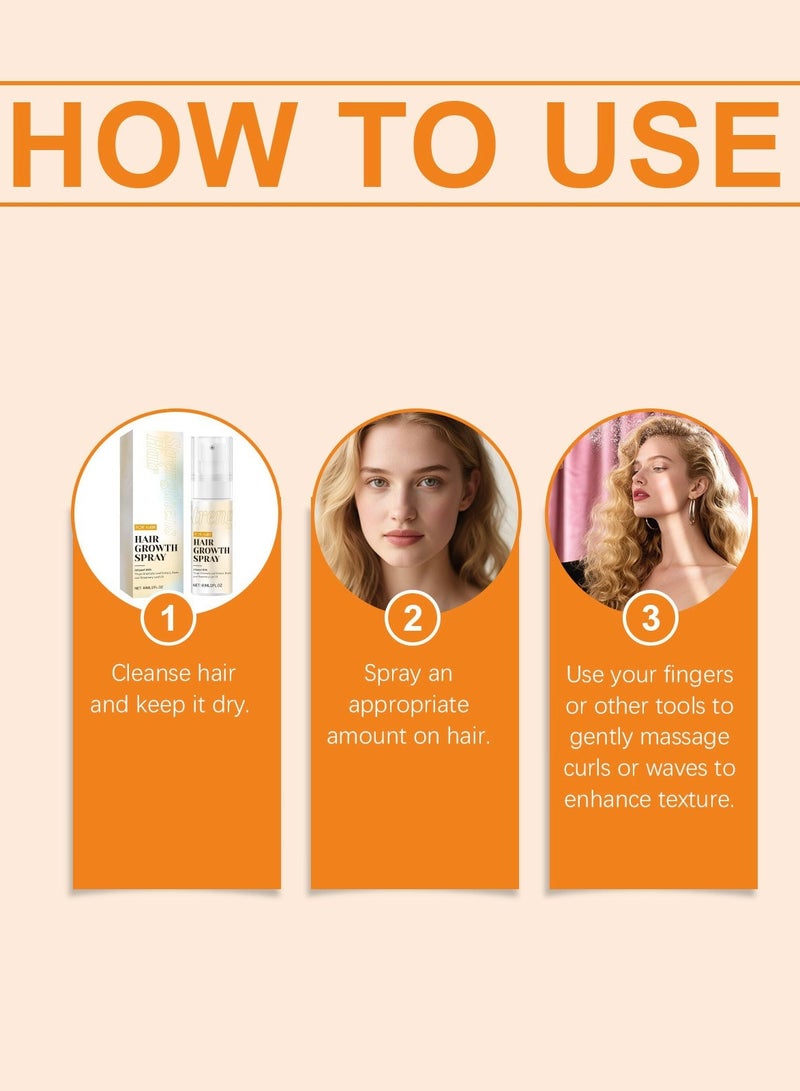 Hair Growth Spray with Rosemary Oil and Biotin Non-Greasy Helps Prevent Hair Loss for Scalp 60ml - Image 5