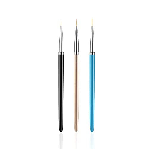 SKINPLUS 3PCS Nail Art Liner Brushes, UV Gel Painting Acrylic Nail Design Nylon Brush, Nail Painting Drawing Pens (7/9/11mm) - Image 1