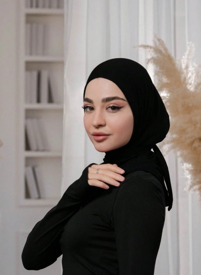 Women Inner Hijab Solid Color Balaclava Headscarf With Adjustable Back Tie For Abaya Elastic Breathable Versatile Headband Turban Full Neck Hijabs - Image 2