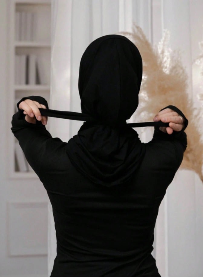 Women Inner Hijab Solid Color Balaclava Headscarf With Adjustable Back Tie For Abaya Elastic Breathable Versatile Headband Turban Full Neck Hijabs - Image 3