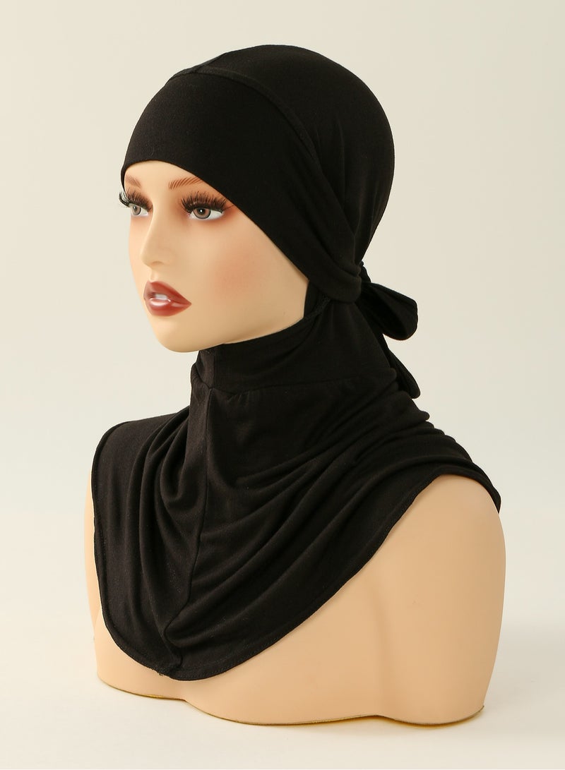 Women Inner Hijab Solid Color Balaclava Headscarf With Adjustable Back Tie For Abaya Elastic Breathable Versatile Headband Turban Full Neck Hijabs - Image 4