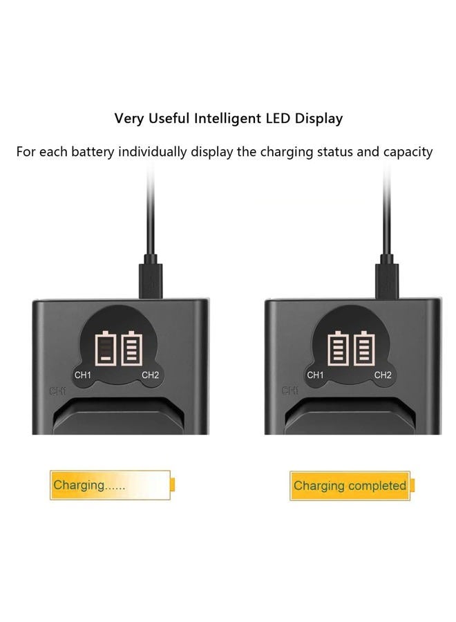 PHOLSY EN-EL14 USB Charger for Nikon Cameras (P7800, P7700, P7100, P7000, D5600, D5500, D5300, D5100, D3500, D3400, D3300) - Image 2