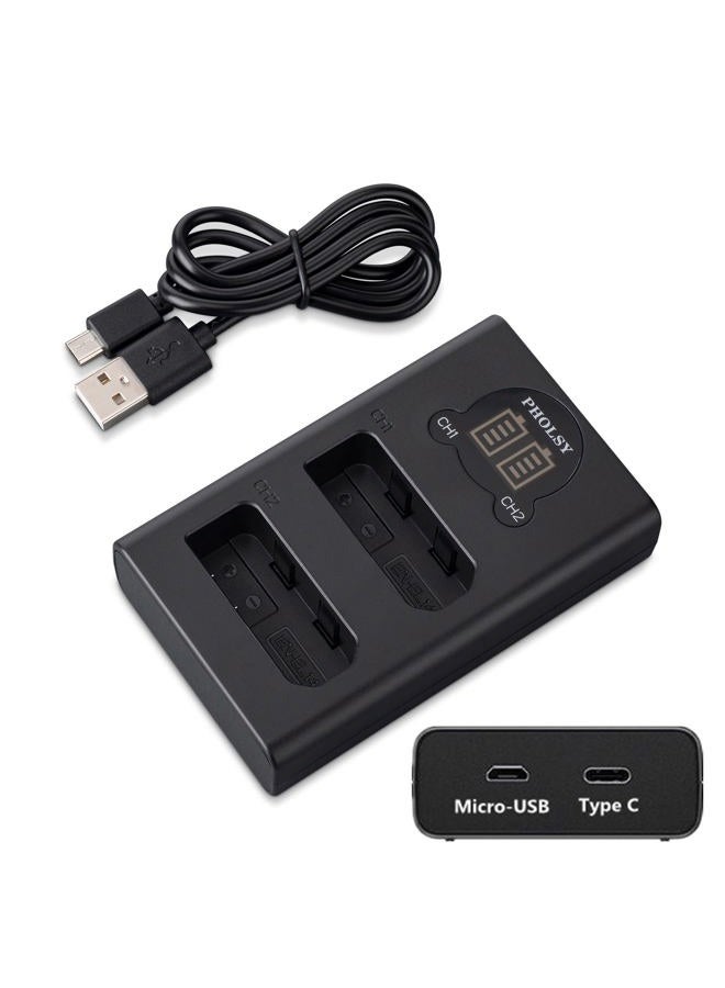 PHOLSY EN-EL14 USB Charger for Nikon Cameras (P7800, P7700, P7100, P7000, D5600, D5500, D5300, D5100, D3500, D3400, D3300) - Image 1
