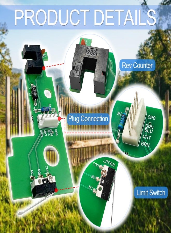 TycoonWon Rev Counter Board Compatible with FM350 FM352 FM500 FM502 FM600 2000XL,Replacement for Mighty Mule GTO RVCTBD50, Green - Image 3