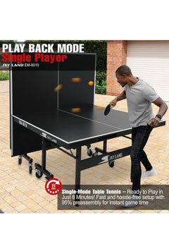Sky Land Foldable Table Tennis Table | 9x5 FT Outdoor & Indoor Ping Pong Table | Waterproof Aluminum Panels | Professional-Grade Stability | Quick Assembly | Easy Storage & Movable Wheels | EM-8010  - Image 3