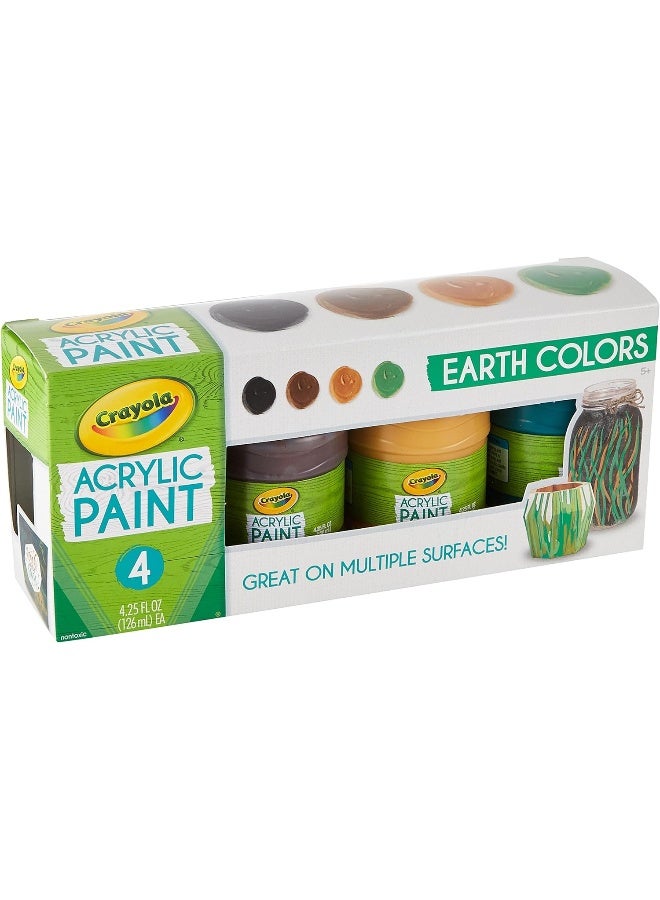 Crayola - 4 Ct. 4 Oz. Multi-Surface Acrylic Earth Colors - Image 1
