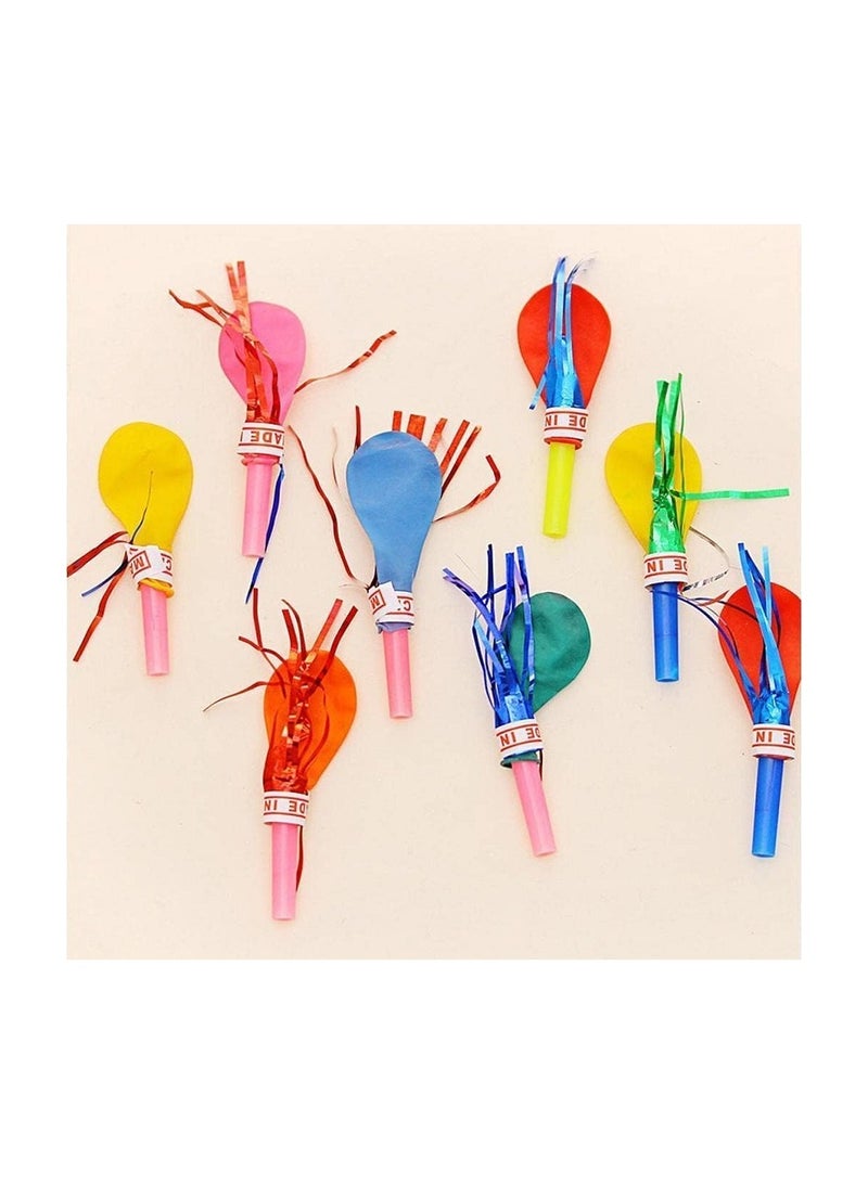 Small Balloons With Whistle For Party And Birthday Set Of 50 Different Colors - Multi Color - Image 3
