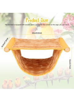 Generic Bird Nest Bed Hanging Hammock Snuggle Hut Parrot House Tent Toy Bird Cage (Yellow)  - Image 2