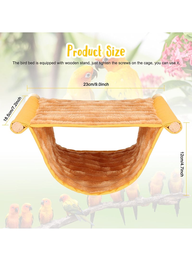 Generic Bird Nest Bed Hanging Hammock Snuggle Hut Parrot House Tent Toy Bird Cage (Yellow)  - Image 2