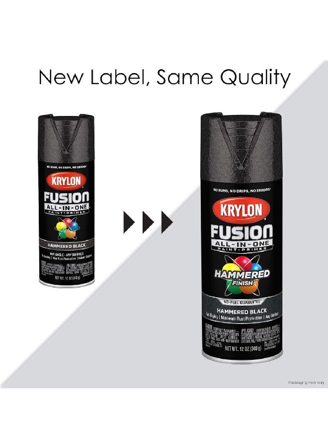 KRYLON Fusion All-In-One Spray Paint and Primer Hammered Black 12oz K02782007 - Image 5