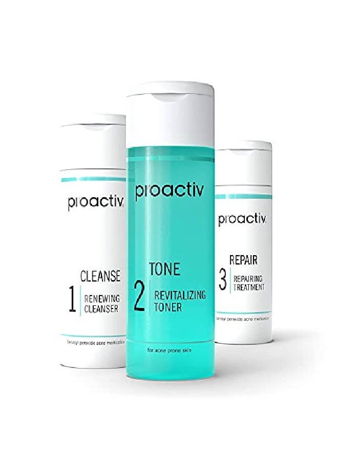 Proactiv - 3 Step Acne Treatment Benzoyl Peroxide Face Wash Repairing Acne Spot Treatment For Face And Body Exfoliating Toner 60 Day Complete Acne Skin Care Kit - Image 1