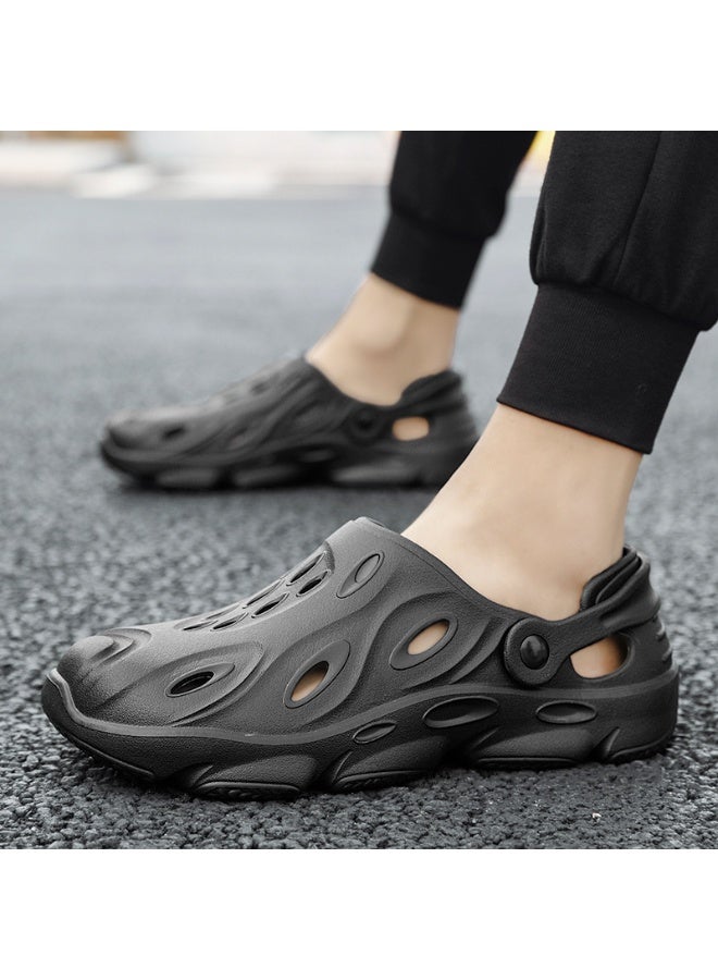 NIBEMINENT Men's Summer Large Size Hole Shoes Bag Head Hollow Men's Sandals Lightweight Breathable Outdoor Beach Shoes Men Summer Sandals  - Image 1