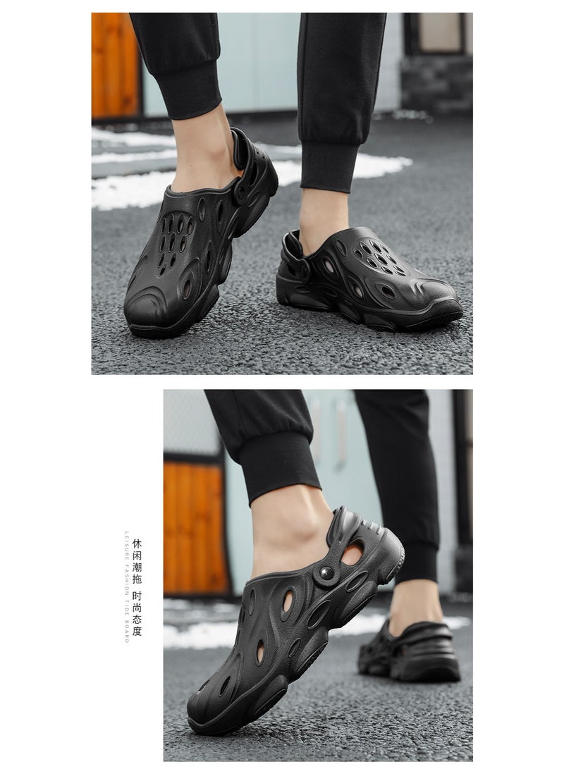 NIBEMINENT Men's Summer Large Size Hole Shoes Bag Head Hollow Men's Sandals Lightweight Breathable Outdoor Beach Shoes Men Summer Sandals  - Image 2