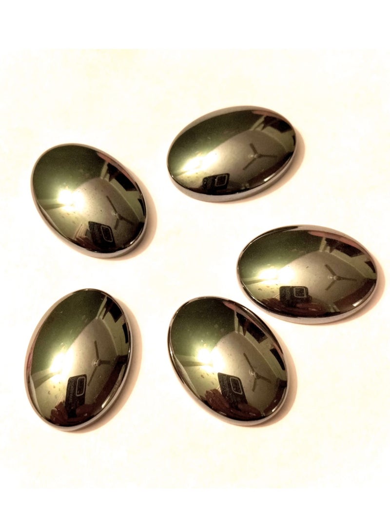 Natural Silver hematite Loose Gemstone (Pack of 1 Pc.) large oval shape, ring or pendant making Primmum Quality - Image 2