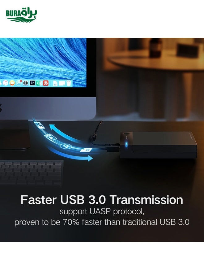 BURAQ UGREEN US222 HDD Enclosure 2.5 / 3.5 inch SATA to USB 3.0 SSD Adapter Hard Disk Drive Box External HDD Case, Support UASP Protocol  - Image 4