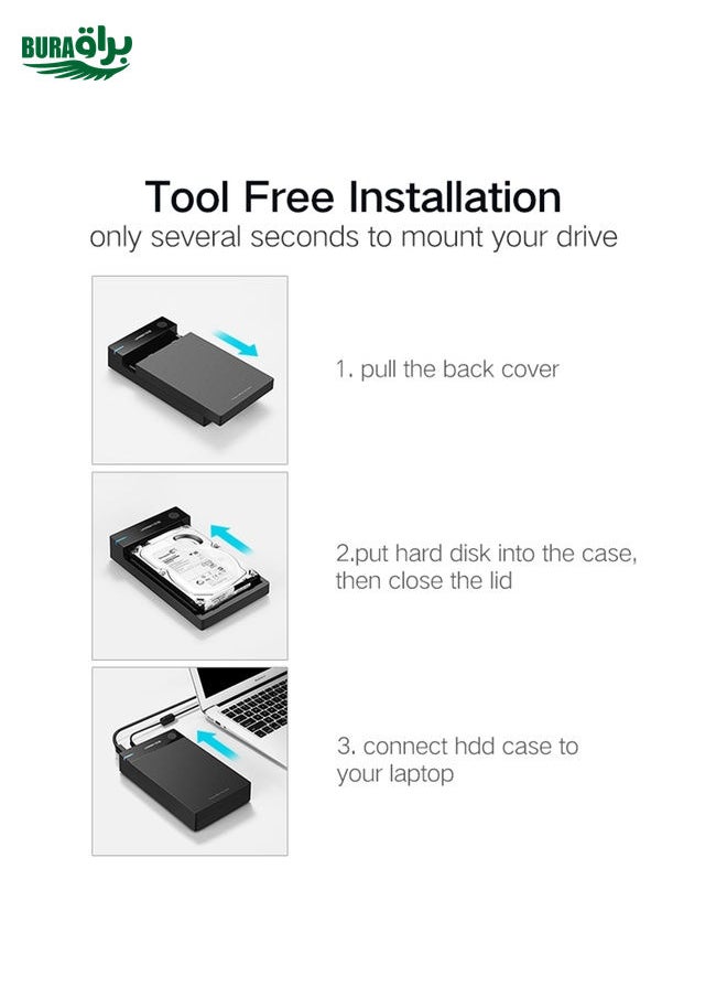 UGREEN US222 HDD Enclosure 2.5 / 3.5 inch SATA to USB 3.0 SSD Adapter Hard Disk Drive Box External HDD Case, Support UASP Protocol