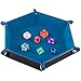 SIQUK Double Sided Dice Tray Folding Hexagon PU Leather and Velvet Dice Holder for Dungeons and Dragons RPG Dice Gaming DD and Other Table Games Sky Blue - Image 3