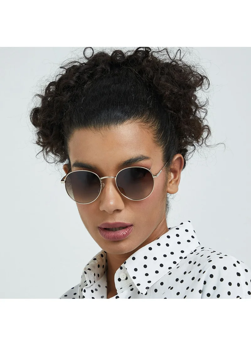 30 سندايز LIMITLESS Unisex Brown Sunglasses - Frame Material: Metal - Lens Color: Brown- Frame Color: Japanese Gold - Full Rim